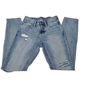 Old Navy Straight Taper Built in Tough Mens 28x32 Distressed Bue Jeans